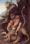 CRANACH, Lucas the Elder Samson s Fight with the Lion oil painting artist